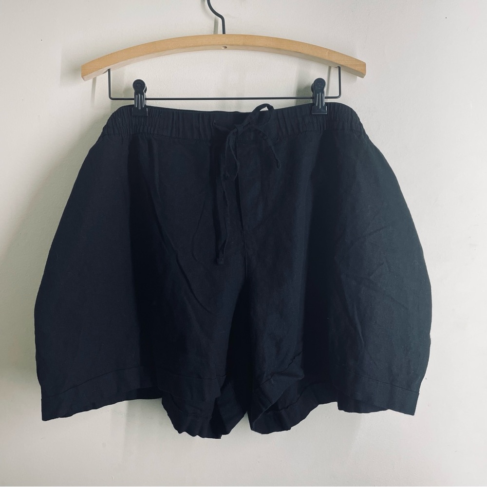 Old Navy High Waisted Drawstring Black Linen Shorts size 4X